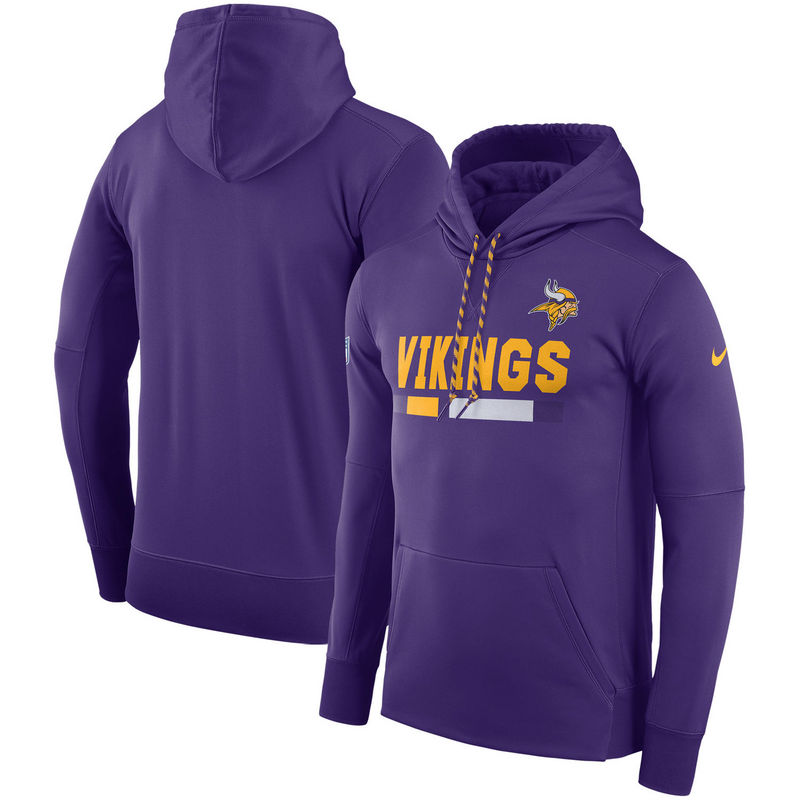 Men's Minnesota Vikings Nike Black Sideline Team Name Performance Pullover Hoodie