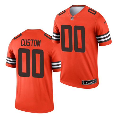 Men's Cleveland Browns ACTIVE PLAYER Custom Orange 2021 Inverted Legend Football Jersey