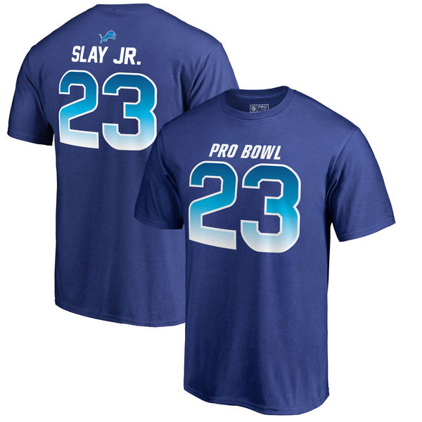 Lions Darius Slay Jr AFC Pro Line 2018 NFL Pro Bowl Royal T-Shirt (All Size) - Click Image to Close