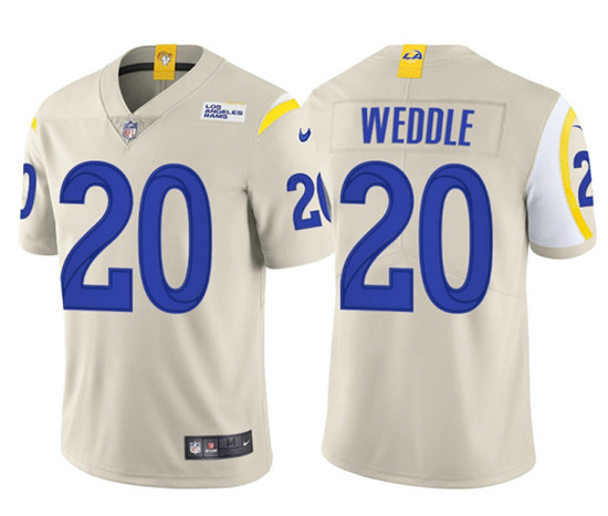 Men's Los Angeles Rams #20 Eric Weddle Bone Vapor Untouchable Limited Stitched Football Jersey