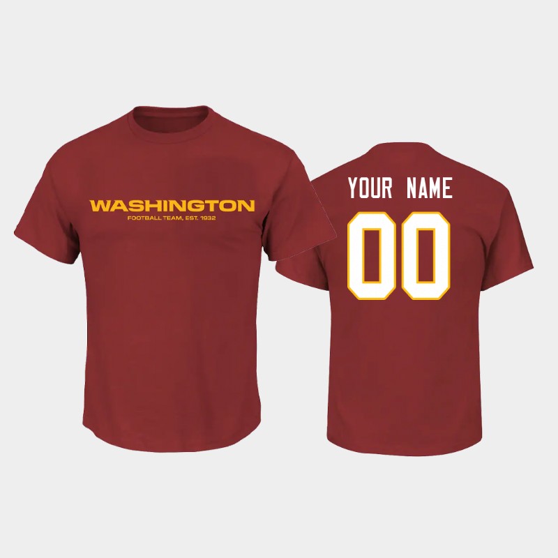 Washington Football Team ACTIVE PLAYER Name & Number Custom Red 2020 T-Shirt (All Size)