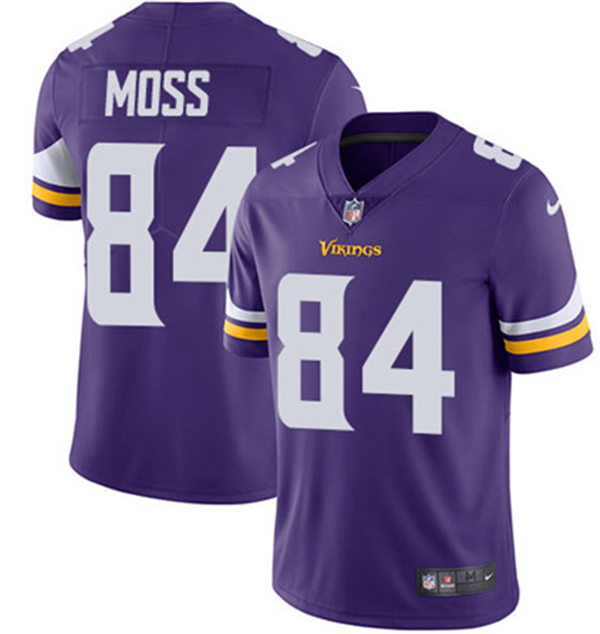 Men's Minnesota Vikings #84 Randy Moss Purple Vapor Untouchable Limited Stitched NFL Jersey - Click Image to Close