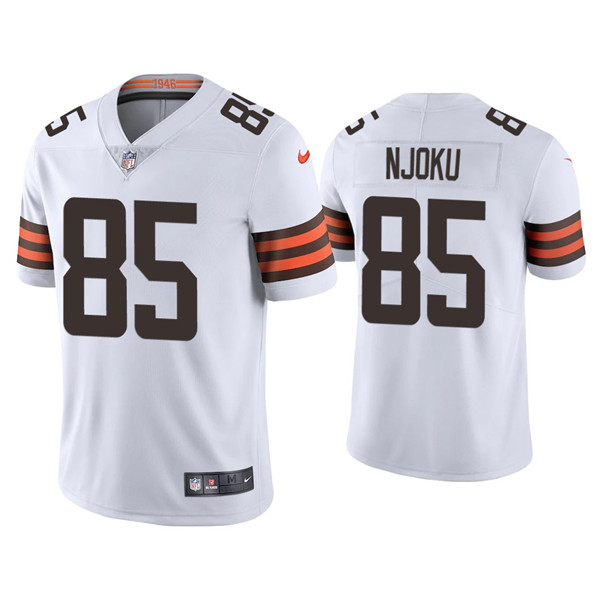 Men's Cleveland Browns #85 David Njoku 2021 White Vapor Untouchable Limited Stitched Jersey