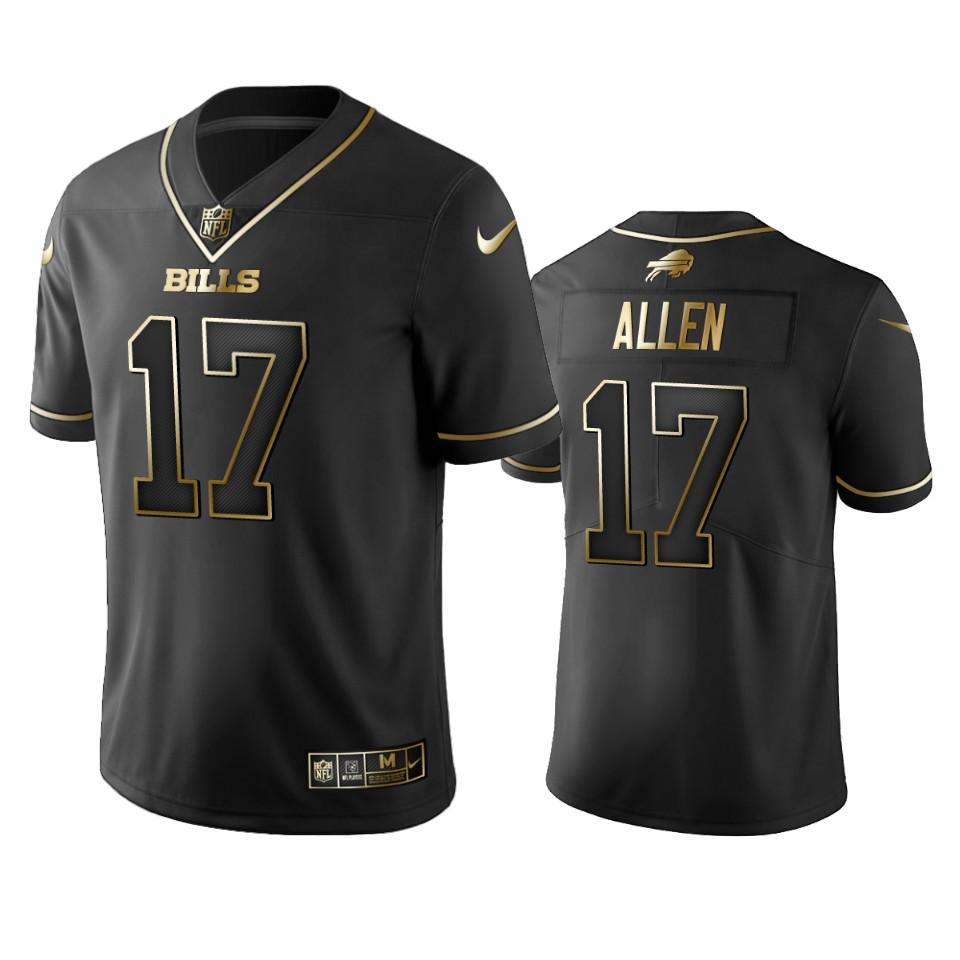 Men's Buffalo Bills #17 Josh Allen Black 2019 Golden Edition Limited Stitched NFL Jersey