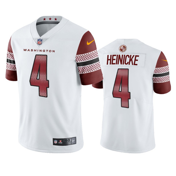 Men's Washington Commanders #4 Taylor Heinicke White Vapor Untouchable Stitched Football Jersey - Click Image to Close