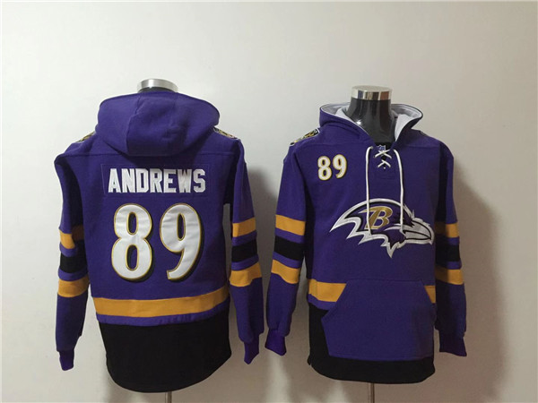 Baltimore Ravens #89 Mark Andrews Ageless Must-Have Lace-Up Pullover Hoodie