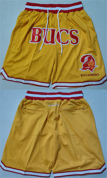 Men's Tampa Bay Buccaneers Yellow Shorts (Run Smaller)