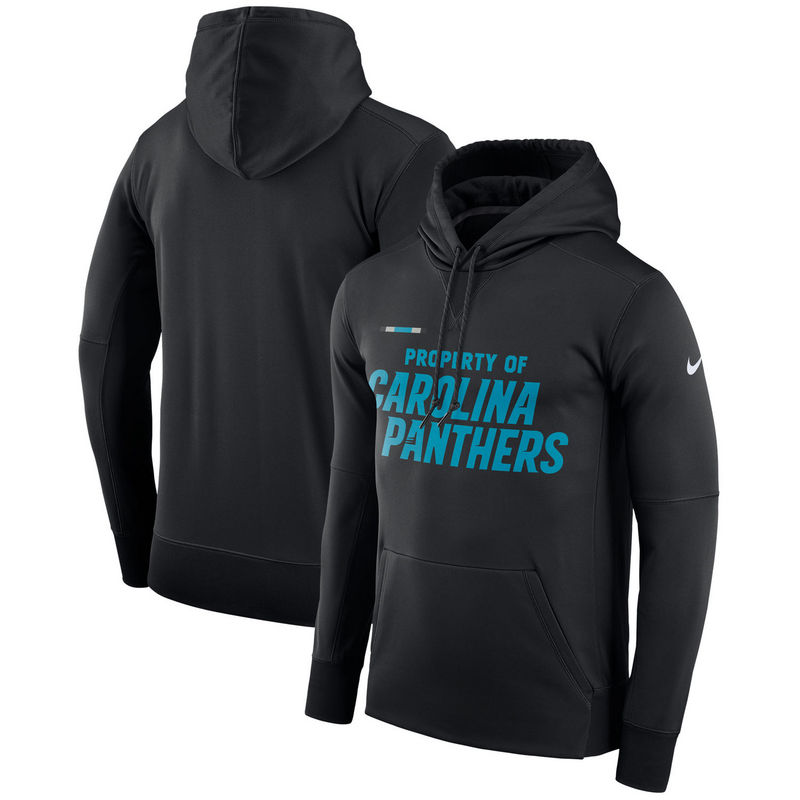 Men's Carolina Panthers Nike Black Sideline Property Of Performance Pullover Hoodie