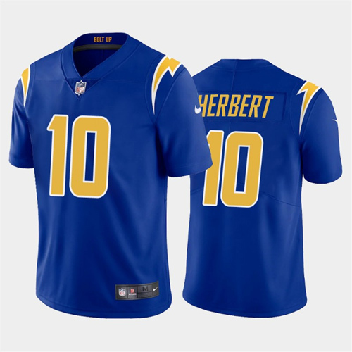 Men's Los Angeles Chargers #10 Justin Herbert 2020 Royal Vapor Untouchable Limited Stitched NFL Jersey - Click Image to Close