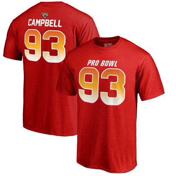 Jaguars Calais Campbell AFC Pro Line 2018 NFL Pro Bowl Red T-Shirt (All Size)