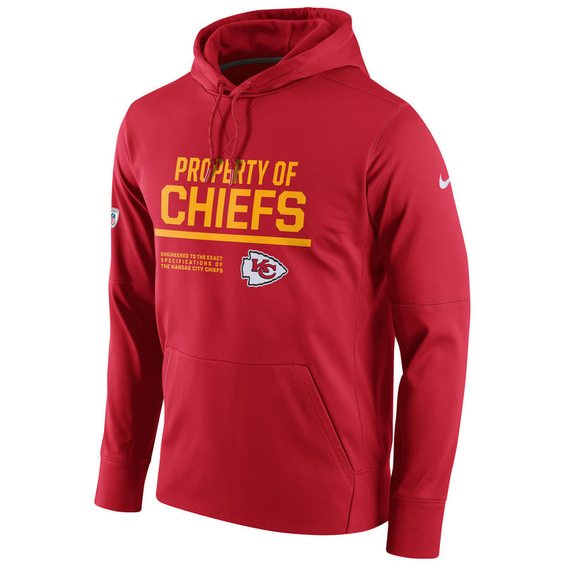 Men's Kansas City Chiefs Nike Red Circuit Property Of Performance Pullover Hoodie - Click Image to Close