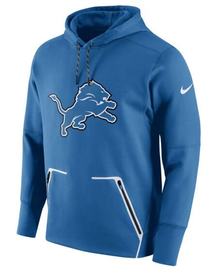 Men's Nike Detroit Lions Royal Champ Drive Vapor Speed Pullover Hoodie - Click Image to Close