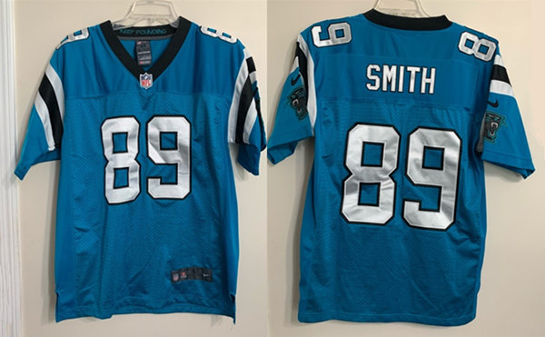 Men's Carolina Panthers #89 Steve Smith Blue Game Jersey - Click Image to Close