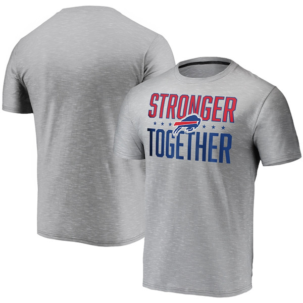 Buffalo Bills Grey Charcoal Stronger Together T-Shirt (All Size)