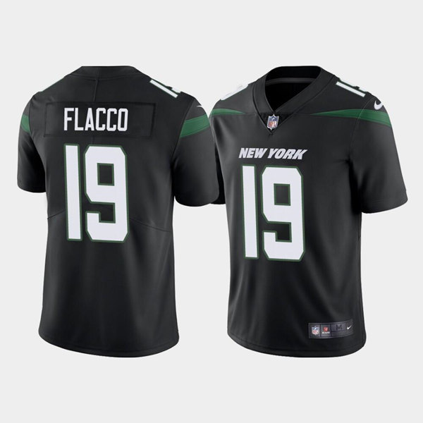 Men's New York Jets #19 Joe Flacco Black Vapor Limited Stitched Game Jersey - Click Image to Close