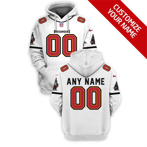 Tampa Bay Buccaneers Active Player Custom 2021 White Pullover Hoodie(Stitched number&name)