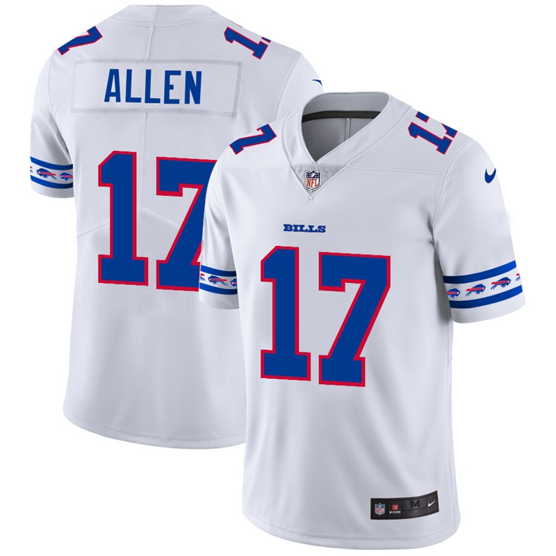 Men's Buffalo Bills #17 Josh Allen White 2019 Team Logo Cool Edition Stitched NFL Jersey