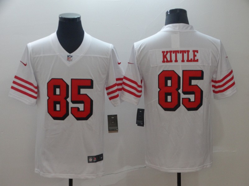 Men's San Francisco 49ers #85 George Kittle New White Vapor Untouchable Limited Stitched NFL Jersey