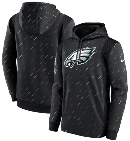 Men's Philadelphia Eagles 2021 Charcoal Crucial Catch Therma Pullover Hoodie