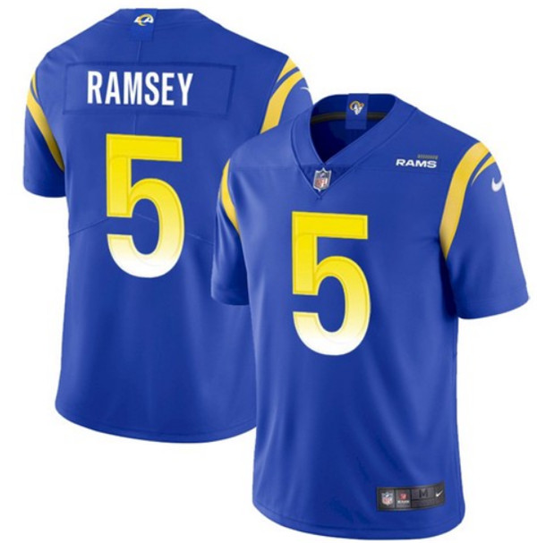 Men's Los Angeles Rams #5 Jalen Ramsey Royal Vapor Untouchable Limited Stitched NFL Jersey - Click Image to Close