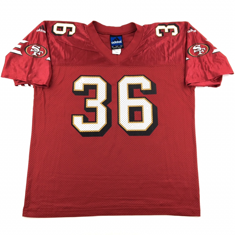 Men's San Francisco 49ers #Merton Hanks Red Throwback Stitched Jersey