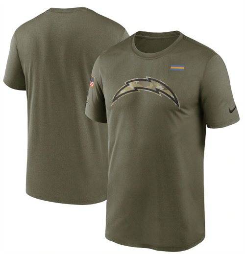 Men's Los Angeles Chargers 2021 Olive Salute To Service Legend Performance T-Shirt