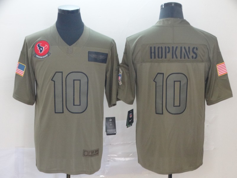 Men's Houston Texans #10 DeAndre Hopkins 2019 Camo Salute To Service Stitched NFL Jersey - Click Image to Close