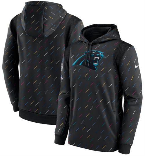 Men's Carolina Panthers 2021 Charcoal Crucial Catch Therma Pullover Hoodie