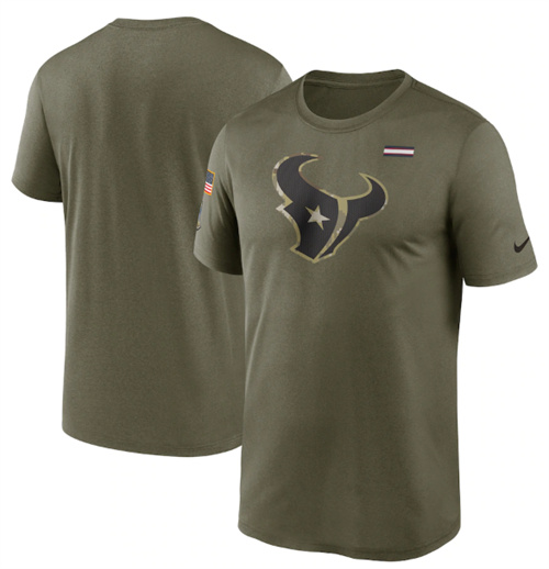 Men's Houston Texans 2021 Olive Salute To Service Legend Performance T-Shirt