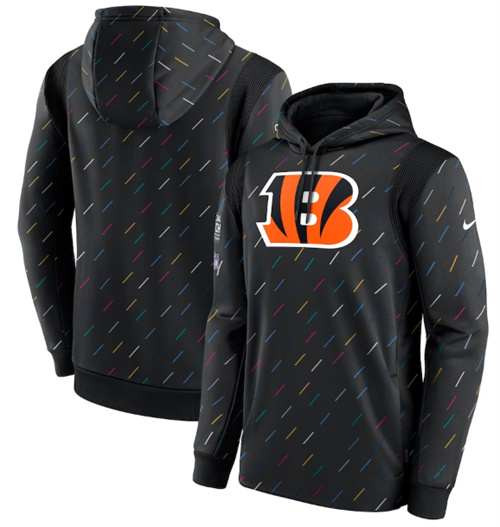 Men's Cincinnati Bengals 2021 Charcoal Crucial Catch Therma Pullover Hoodie