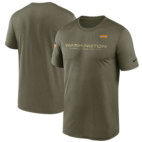 Men's Washington Football Team 2021 Olive Salute To Service Legend Performance T-Shirt - Click Image to Close