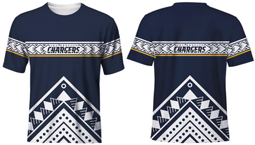 Men's Los Angeles Chargers Navy T-Shirt - Click Image to Close