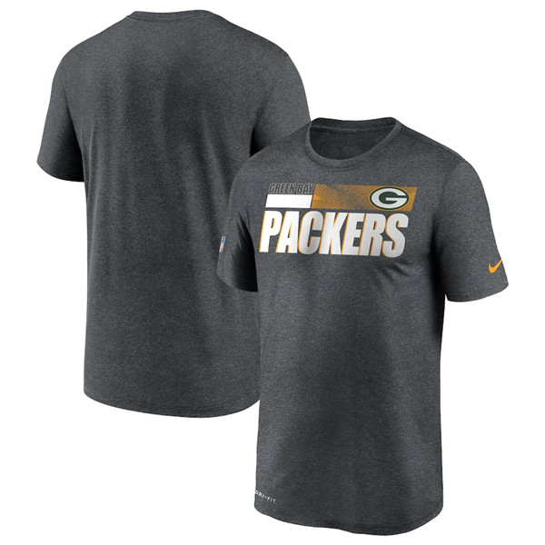 Green Bay Packers 2020 Grey Sideline Impact Legend Performance NFL T-Shirt (All Size)