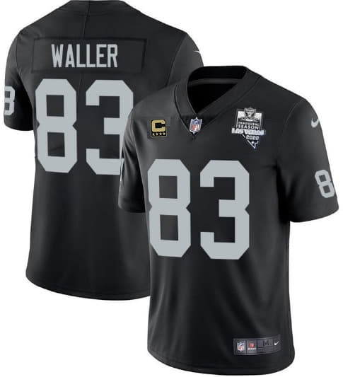 Men's Las Vegas Raiders #83 Darren Waller Black 2020 Inaugural Season With C Patch Vapor Limited Stitched NFL Jersey