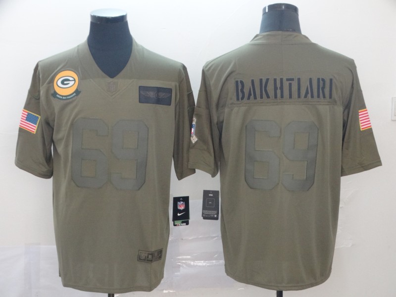 Men's Green Bay Packers #69 David Bakhtiari 2019 Camo Salute To Service Limited Stitched NFL Jersey