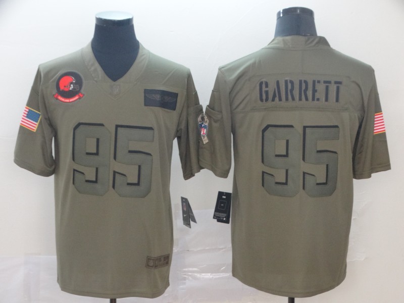 Men's Cleveland Browns #95 Myles Garrett 2019 Camo Salute To Service Limited Stitched NFL Jersey