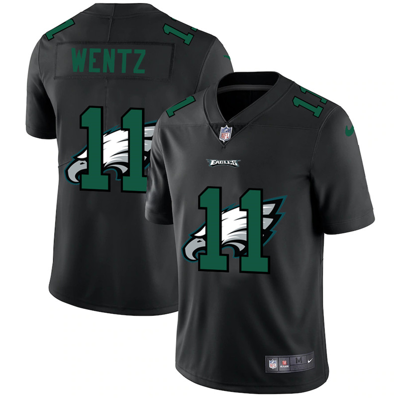 Men's Philadelphia Eagles #11 Carson Wentz Black Shadow Limited Stitched NFL Jersey