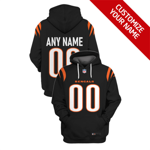 Cincinnati Bengals Active Player Custom 2021 Black Pullover Hoodie(Stitched number&name)