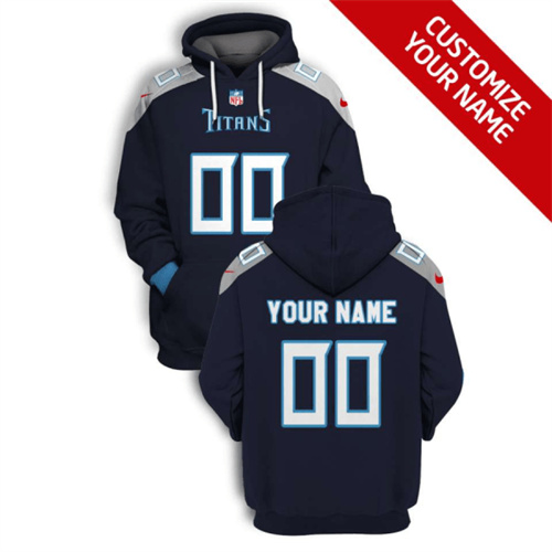 Tennessee Titans Active Player Custom 2021 Navy Pullover Hoodie(Stitched number&name)