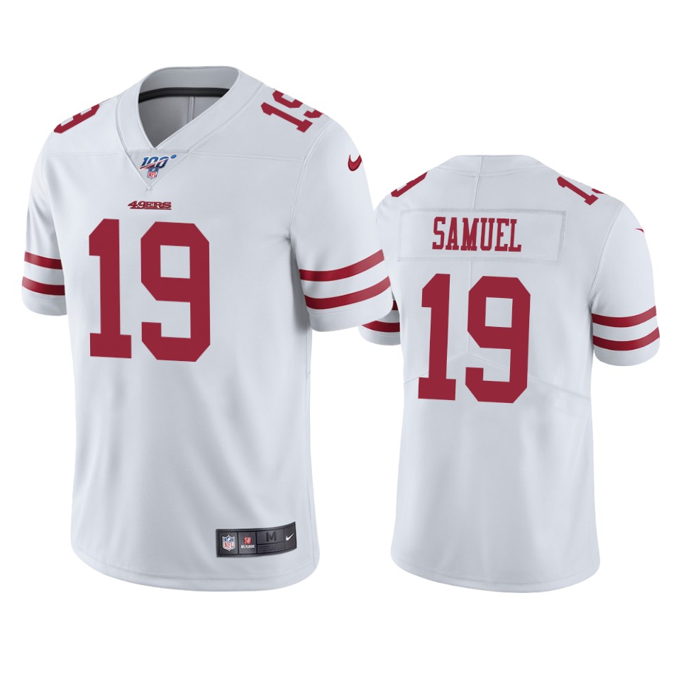 Men's San Francisco 49ers #19 Deebo Samuel White 2019 100th Season Vapor Untouchable Limited Stitched NFL Jersey