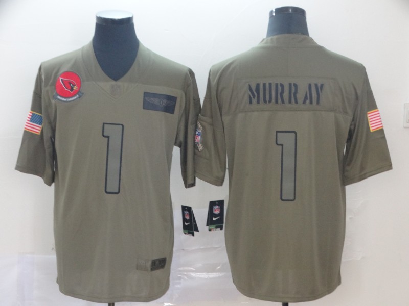 Men's Arizona Cardinals #1 Kyler Murray 2019 Camo Salute To Service Limited Stitched NFL Jersey