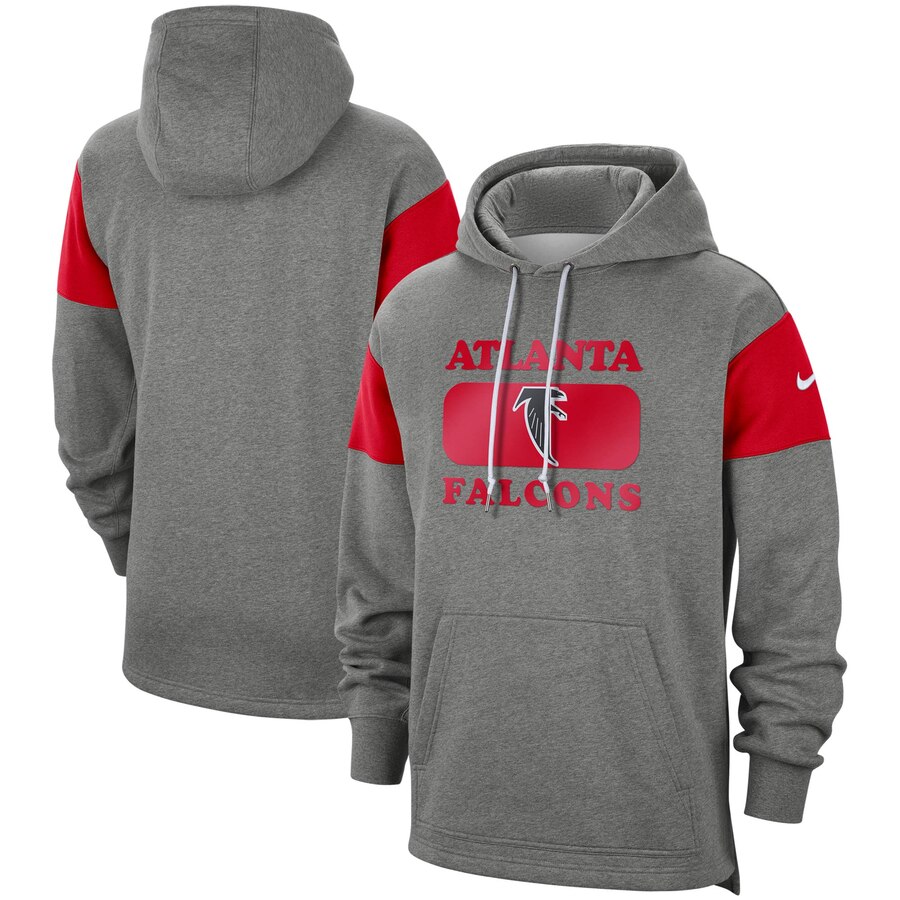 Men's Atlanta Falcons 2019 Grey Fan Gear Historic Pullover Hoodie.