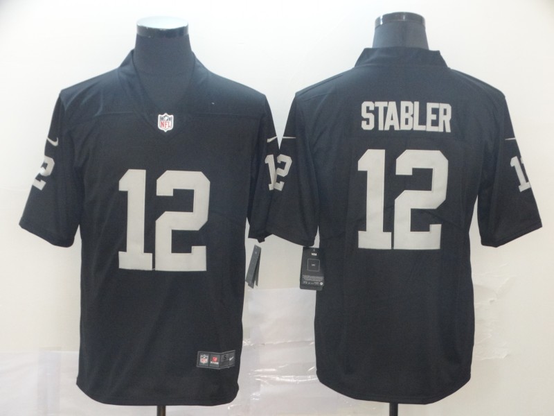 Men's Oakland Raiders #12 Kenny Stabler Black Vapor Untouchable Limited Stitched NFL Jersey