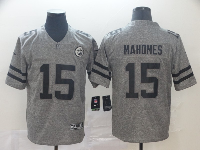 Men's Kansas City Chiefs #15 Patrick Mahomes Grey Stitched NFL Jersey