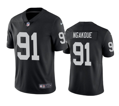 Men's Las Vegas Raiders #91 Yannick Ngakoue Black Vapor Untouchable Limited Stitched Football Jersey