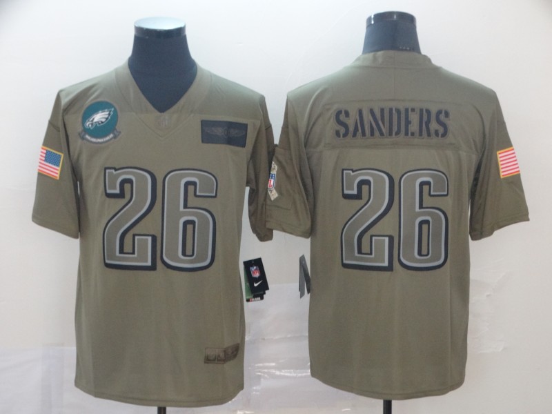 Men's Philadelphia Eagles #26 Miles Sanders 2019 Camo Salute To Service Limited Stitched NFL Jersey - Click Image to Close