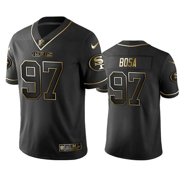 Men's San Francisco 49ers #97 Nick Bosa Black 2019 Golden Edition Limited Stitched NFL Jersey - Click Image to Close