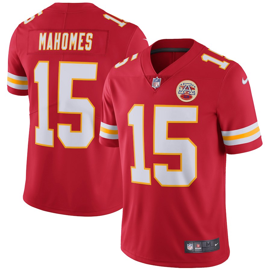 Men??s Kansas City Chiefs #15 Patrick Mahomes Red Vapor Untouchable Limited Stitched NFL Jersey