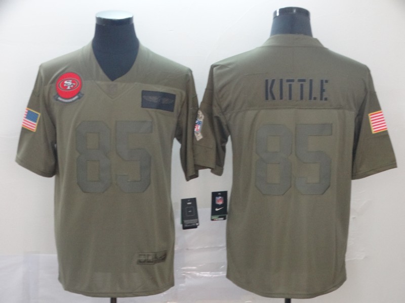 Men's San Francisco 49ers #85 George Kittle 2019 Camo Salute To Service Limited Stitched NFL Jersey - Click Image to Close