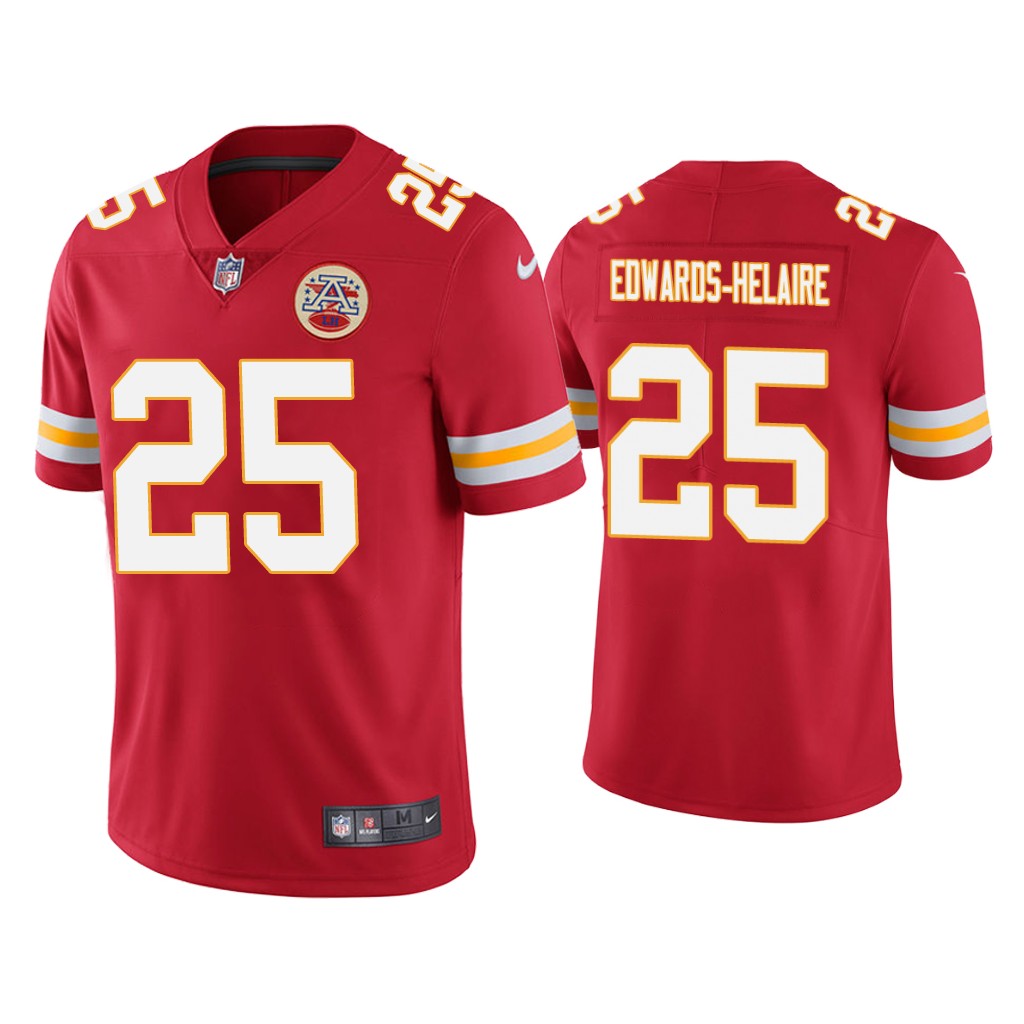 Men's Chiefs #25 Clyde Edwards-Helaire Red Vapor Untouchable Limited Stitched NFL Jersey